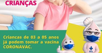 Vacinação contra a Covid-19 para crianças de 03 a 05 anos